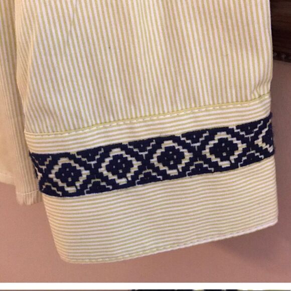 C Wonder Green & White Pinstriped Blouse XS NWT - Picture 10 of 10